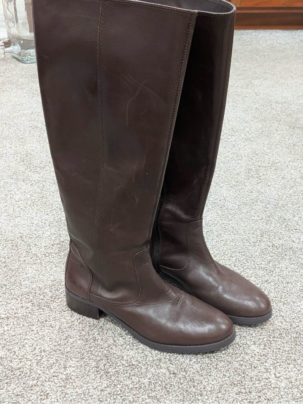 Chocolate Brown Leather Boots